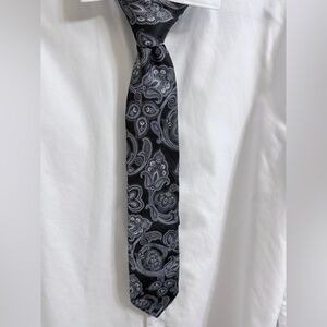 John W. Nordstrom Black and Gray Paisley Silk Tie